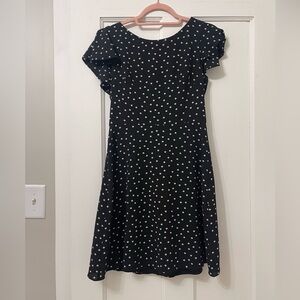 London Fog Black and White Polka Dot Mini Dress
